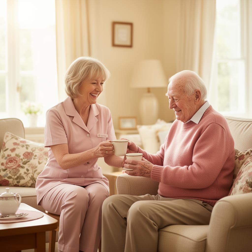 Carer sharing a moment with a client